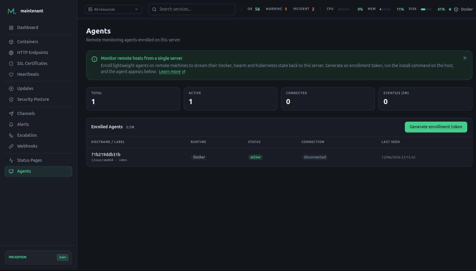 Multi-server agents — monitor your whole fleet from one server